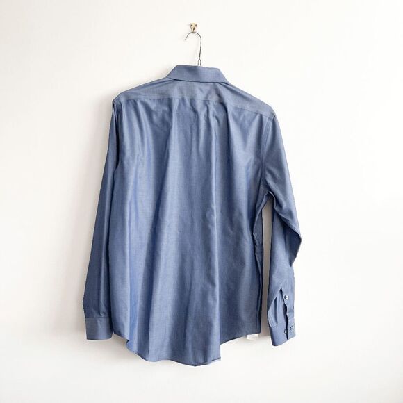 Calvin Klein Mens Performance Shirt Slim Fit Non Iron Long Sleeve Blue 16-1/2 - Picture 2 of 6